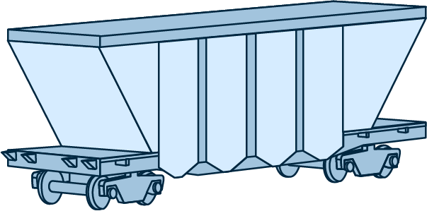 Four-axle wagon for granular polymer