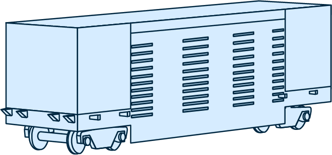 Four-axle covered all-metal wagon for automobiles