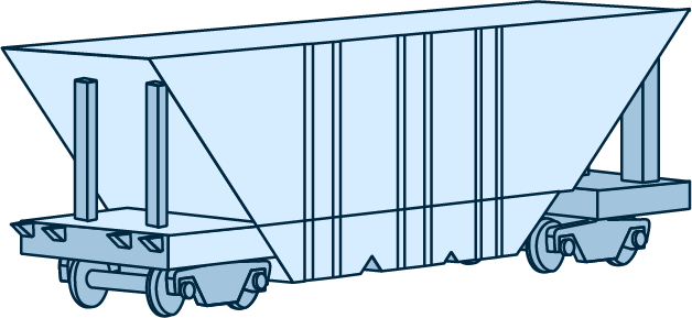Four-axle covered hopper wagon for grain